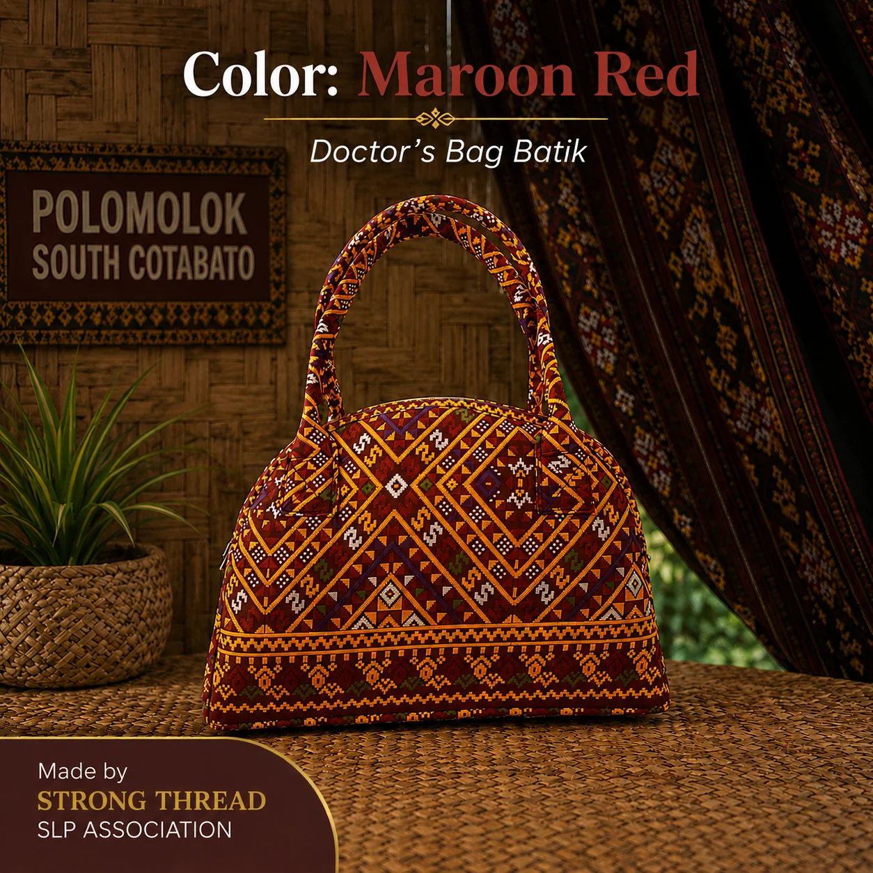 Doctor's Bag Batik (Maroon-Red)