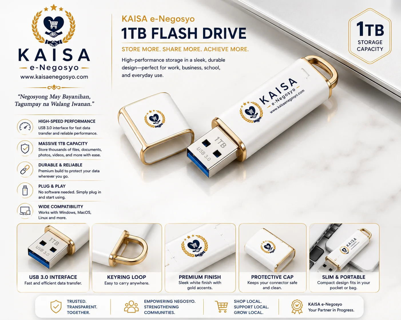 KAISA 1TB Flash Drive (White)