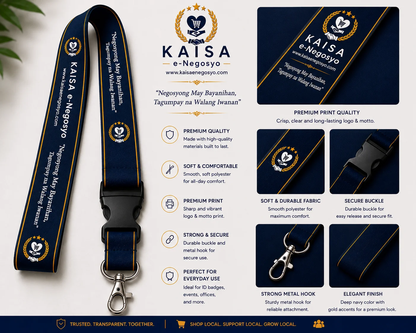 KAISA ID Lace Lanyard (Navy Blue)