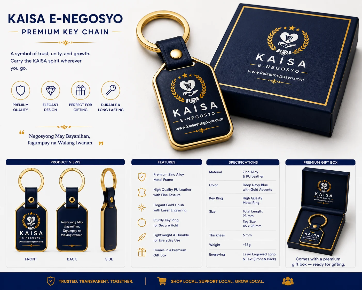 KAISA Key Chain (Navy Blue)