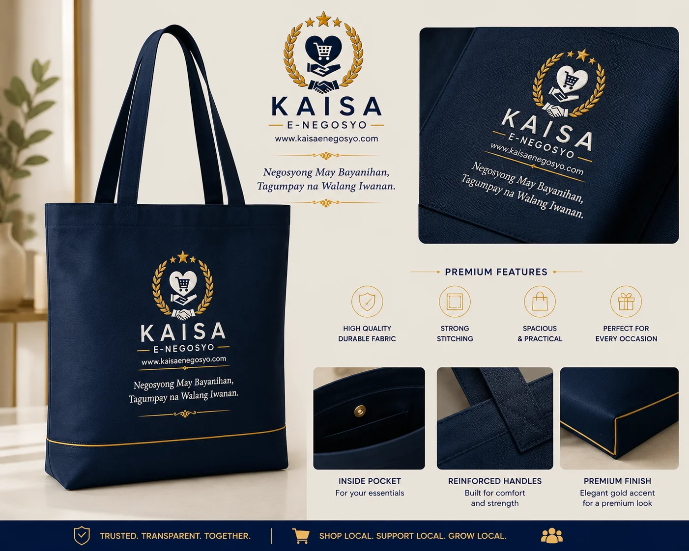 KAISA Tote Bag (Navy Blue)