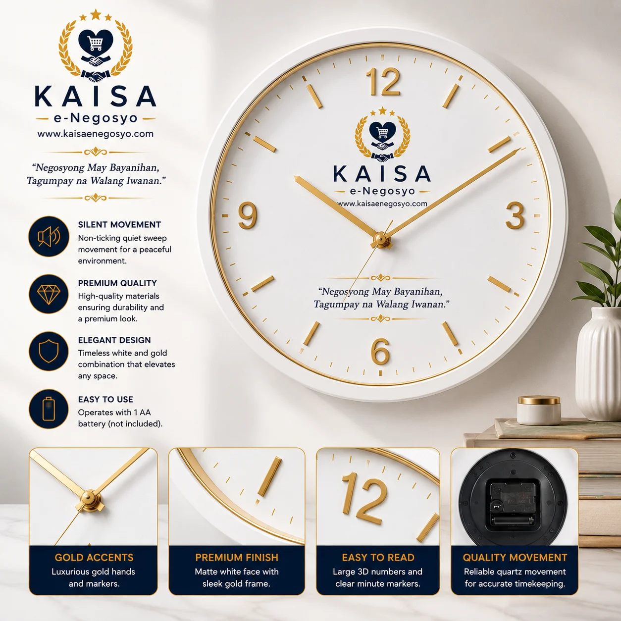 KAISA Wall Clock (White)