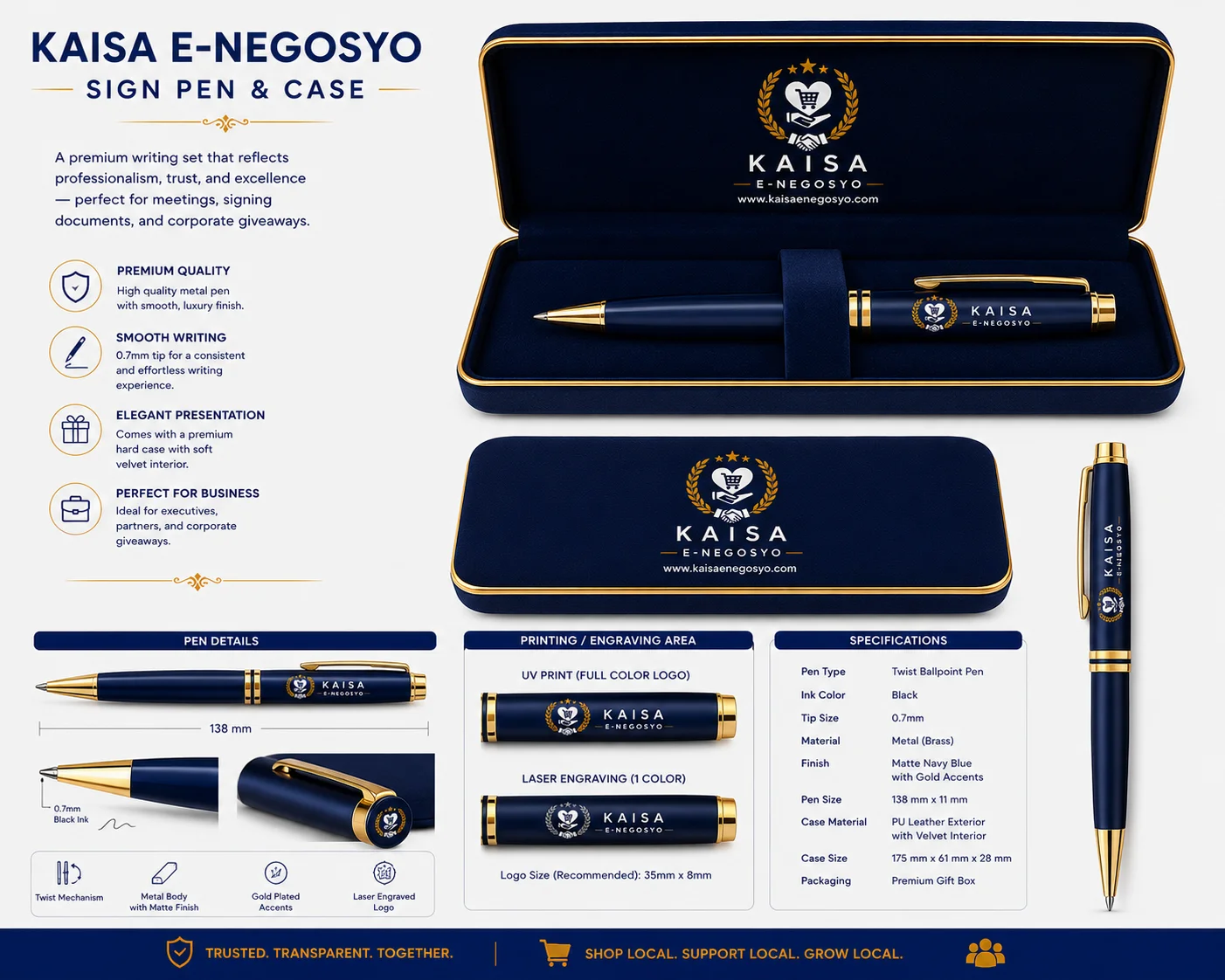 KAISA Sign Pen (Navy Blue)